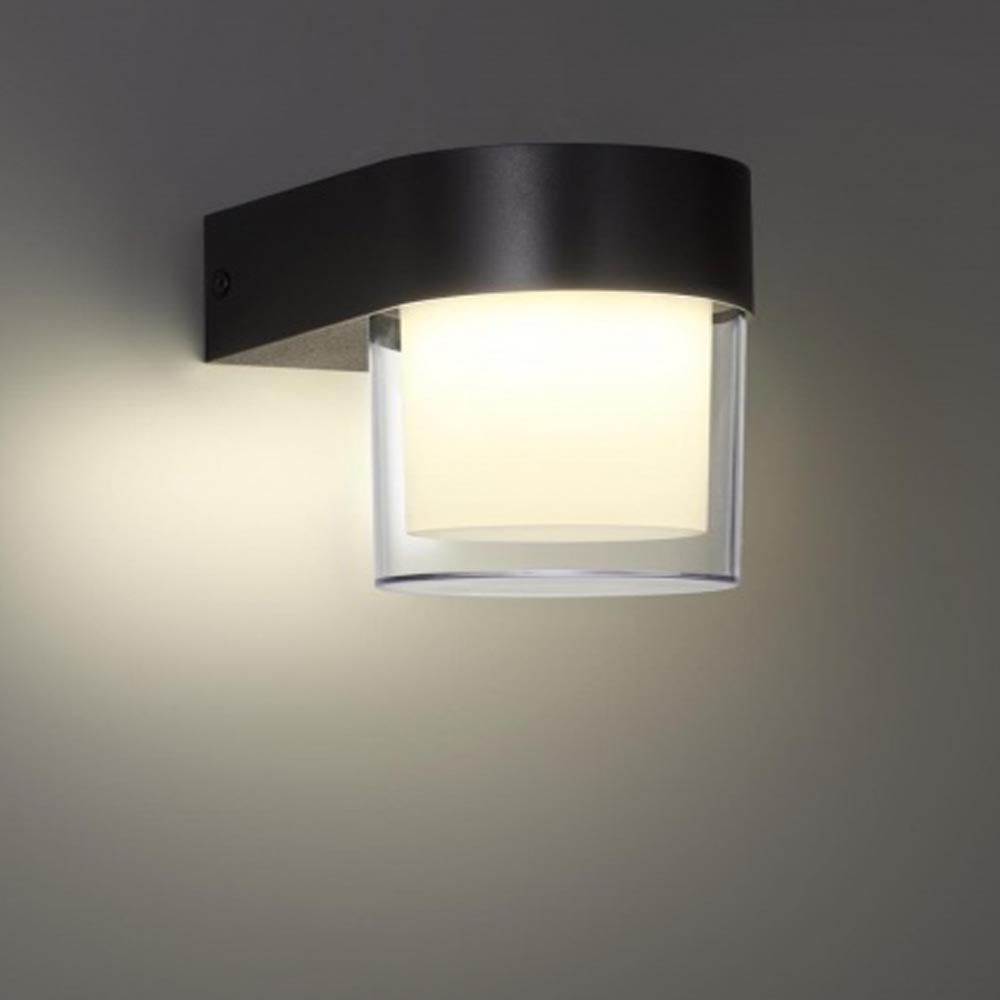 Lampara de pared solar negra con 3CCT IP66