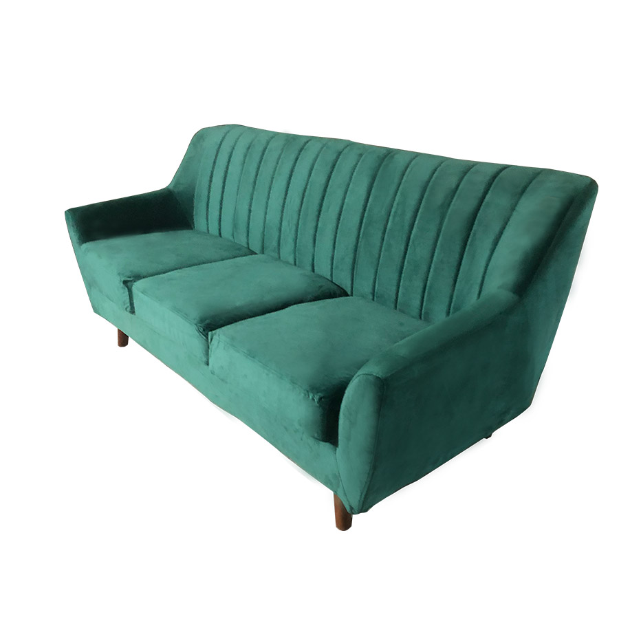 Sofa de 3 puestos economy Chris velvet verde