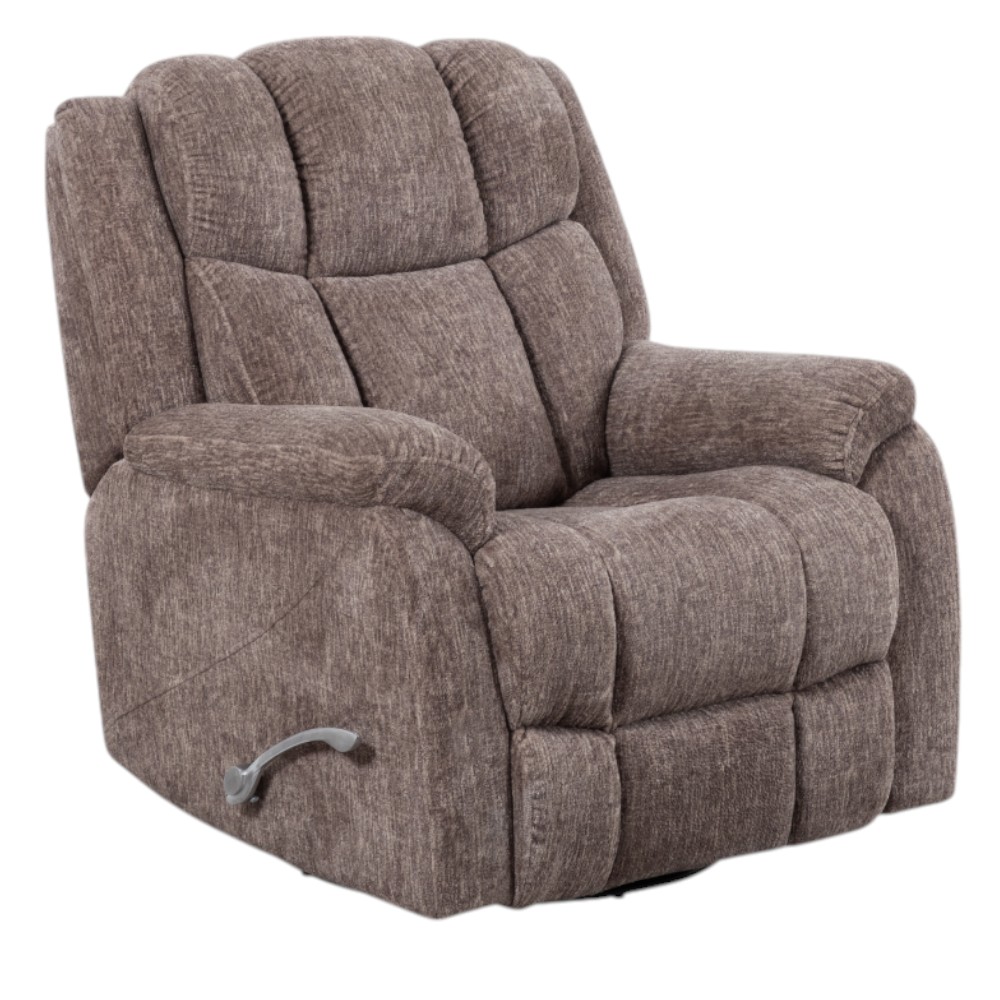 Reclinable individual manual mecedor Seth de tapiz oscuro