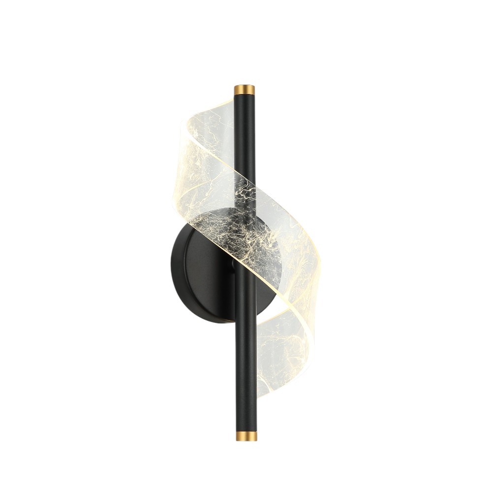 Aplique de pared led Leaft color negro