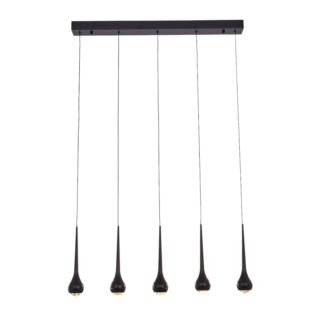 Lámpara colgante led Calliope negro 5 luces