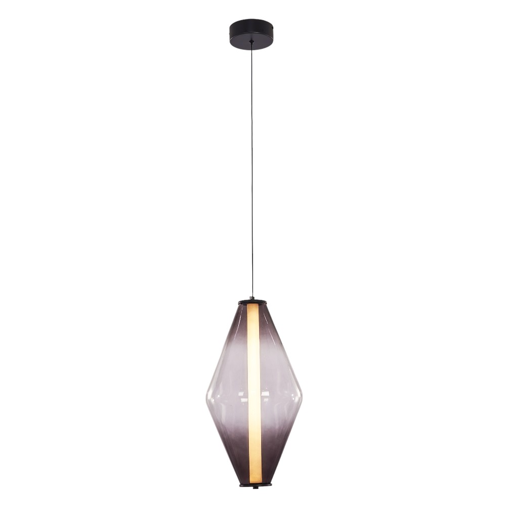 Lámpara colgante led Rhomboid vidrio smoke