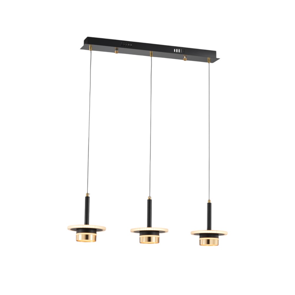 Lámpara led colgante lineal Blair black con 3CCT 27W