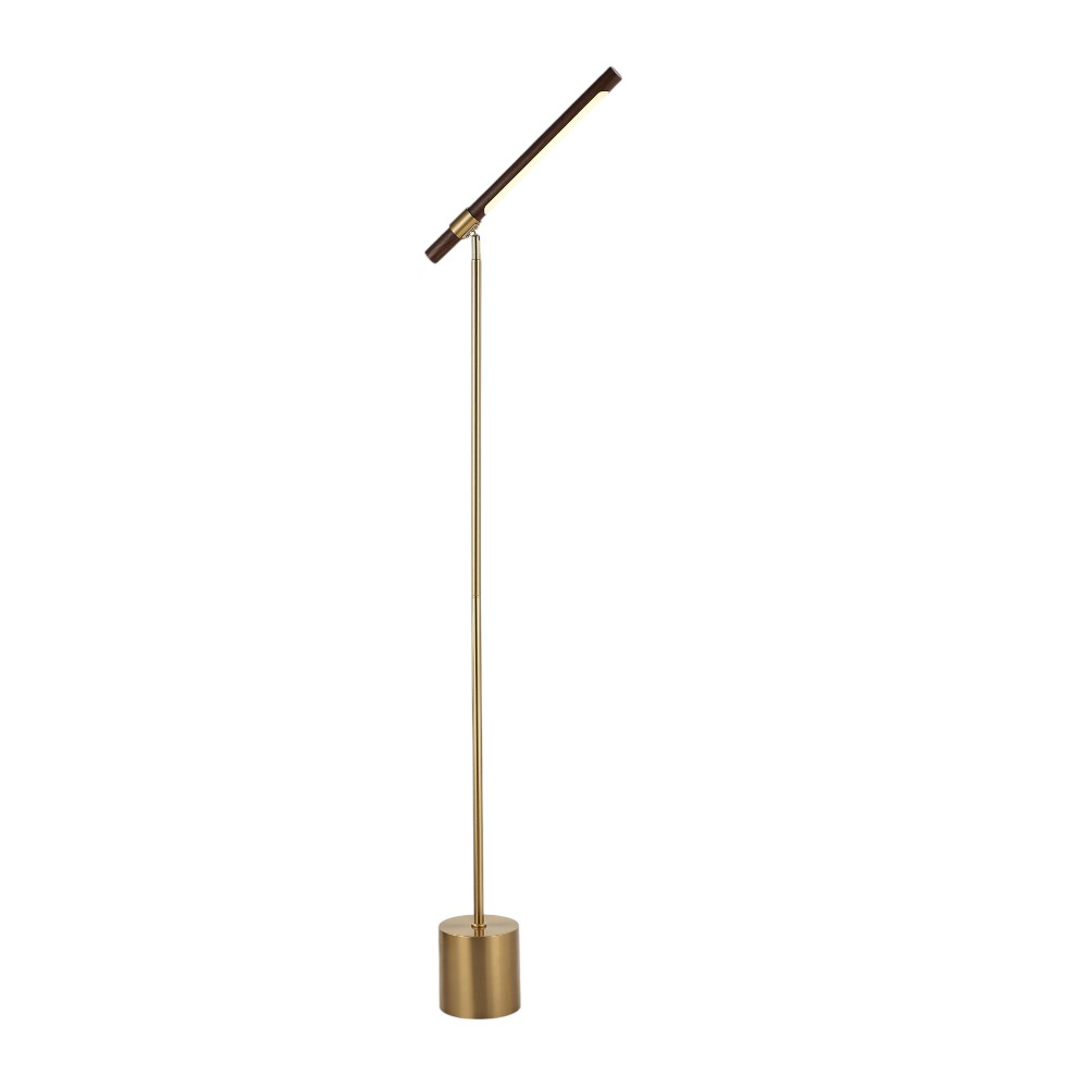 Lámpara de pedestal led Lust color dorado/walnut