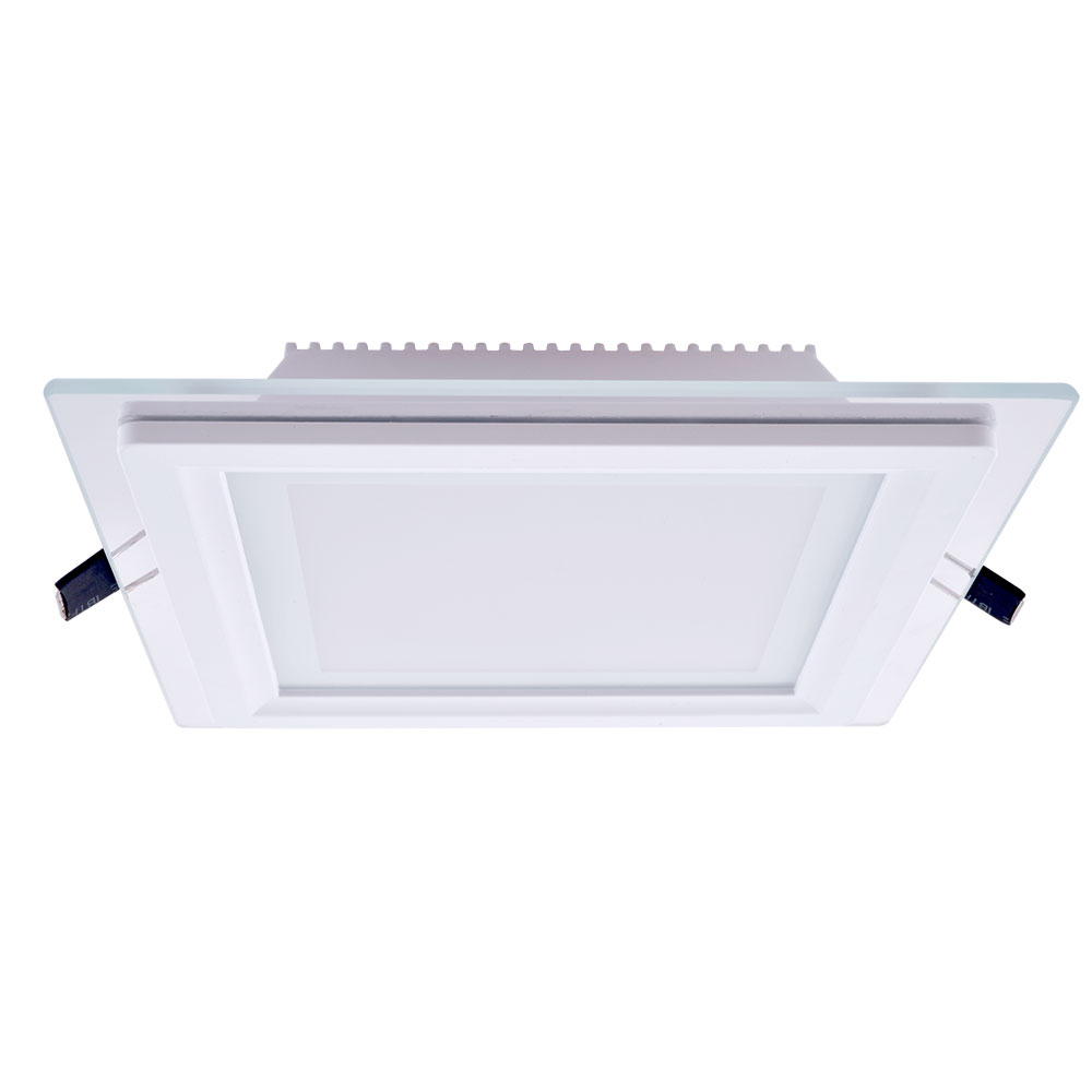 Ojo de buey con vidrio cuadrado blanco 12W 3000K