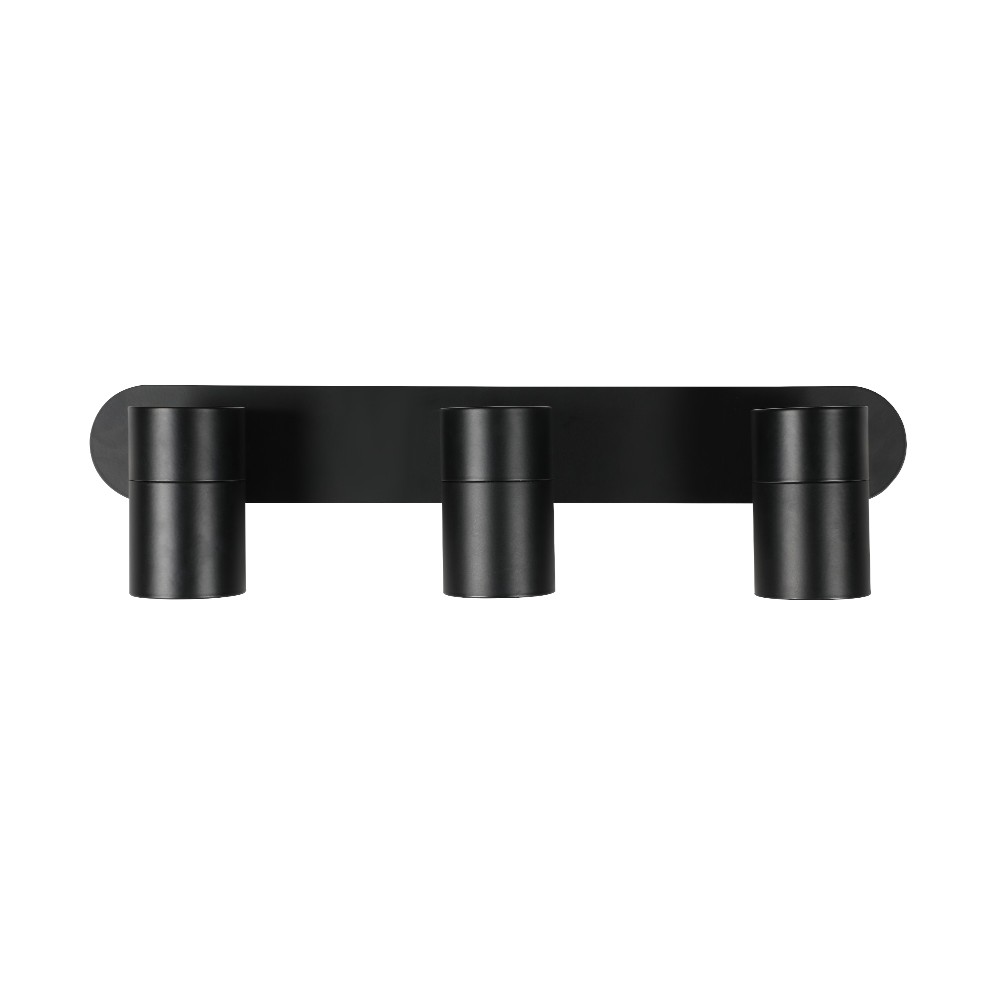 Spot triple Tomy sobrepuesto negro para focos GU10