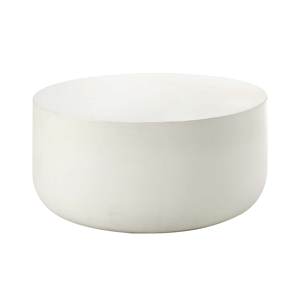Mesa de centro redonda Sage de concreto blanco