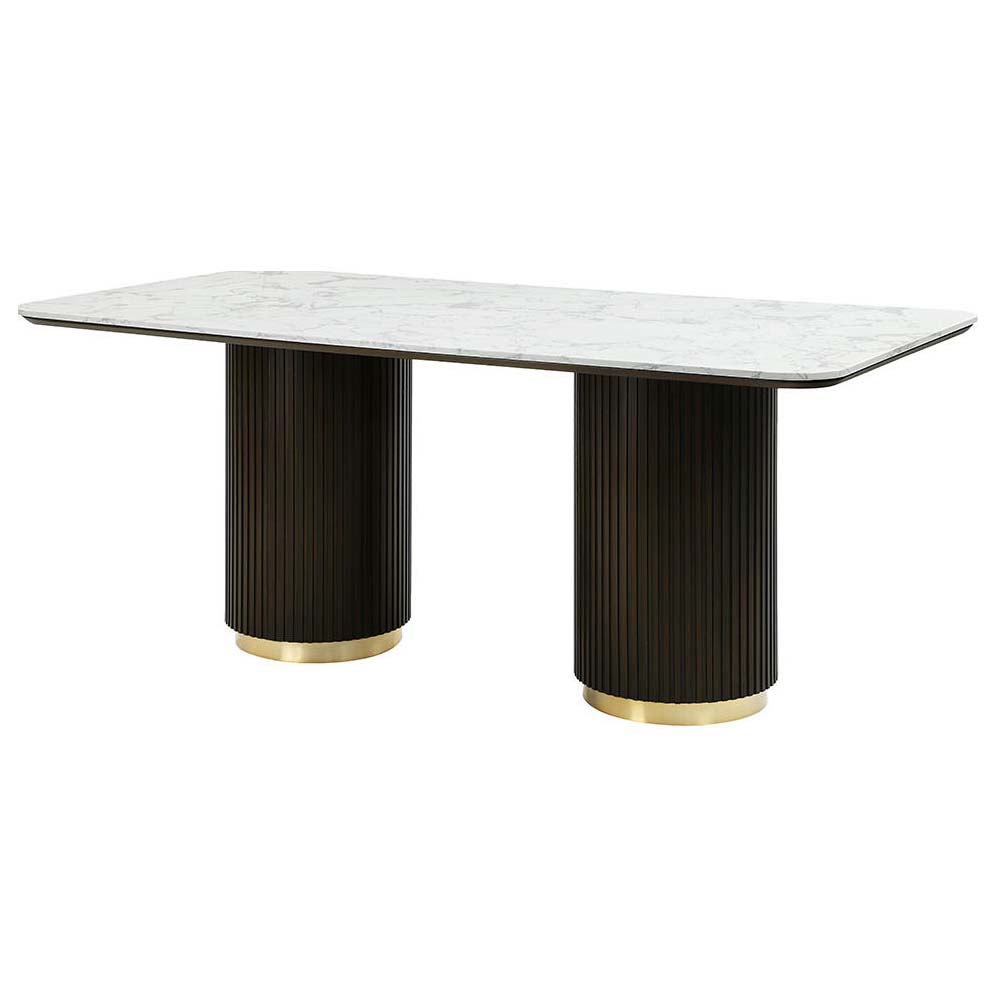 Mesa de comedor rectangular 180x88 Nora con top tipo mármol