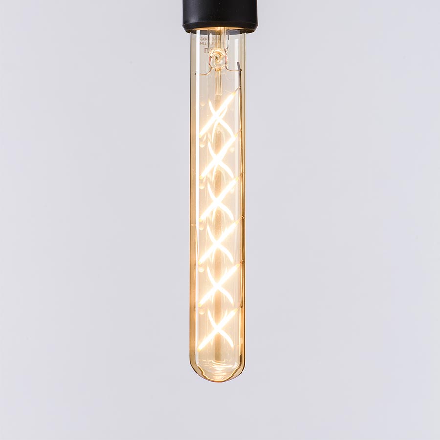 Foco led dimerizable Straight base E27 6W 2700K vidrio ámbar