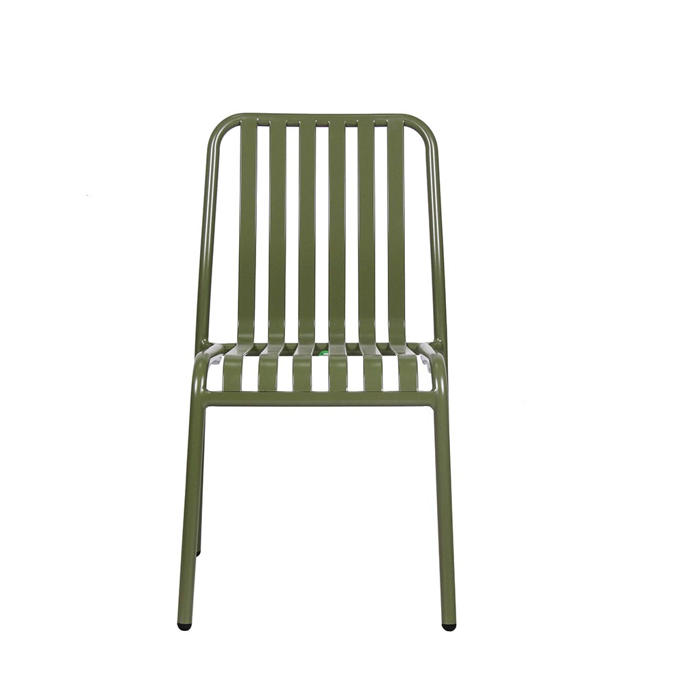 Silla de comedor exterior de aluminio verde