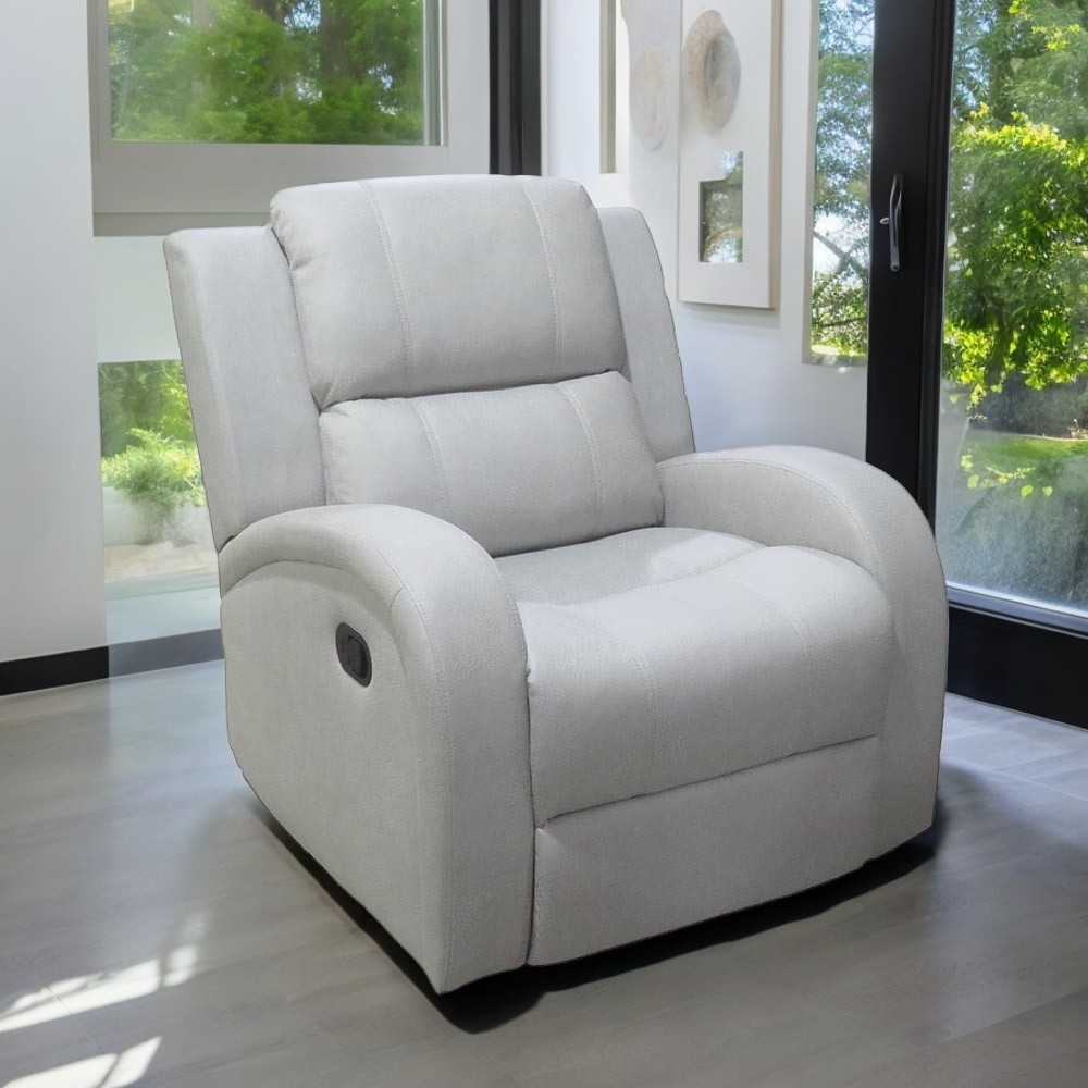 Reclinable individual manual mecedor Lety tapiz beige