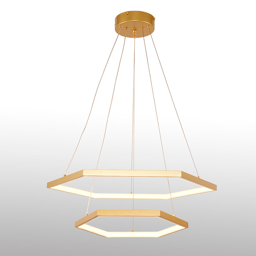 Lámpara led colgante Wade 60 gold con luz cálida 35W