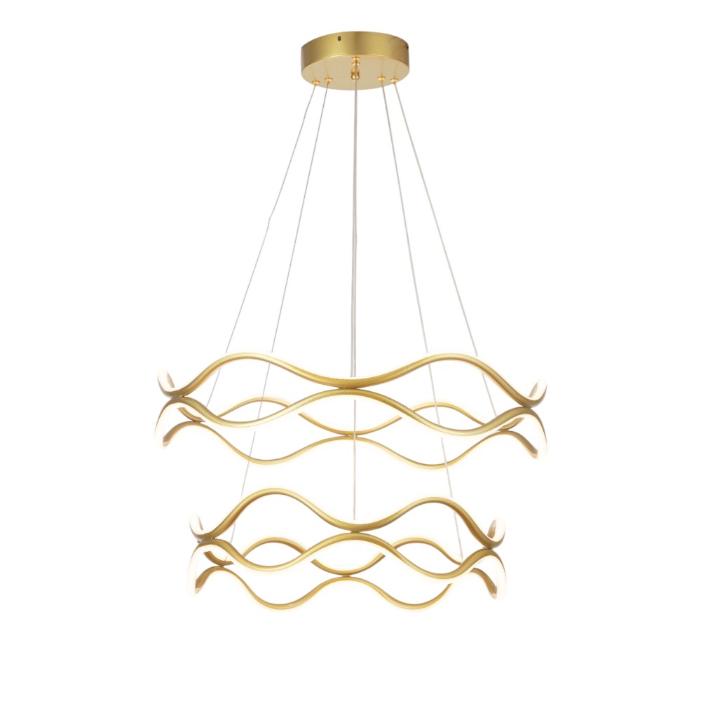 Lámpara led colgante Row gold con luz cálida 102W