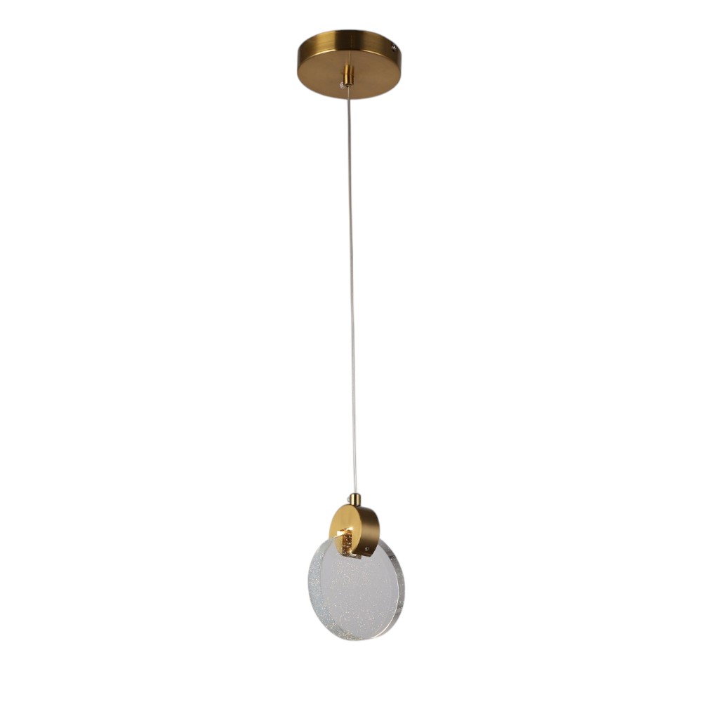 Lámpara led colgante Nerea brass con luz cálida 5W