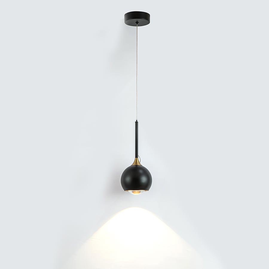 Lámpara led colgante Nova black/gold con luz cálida 5W