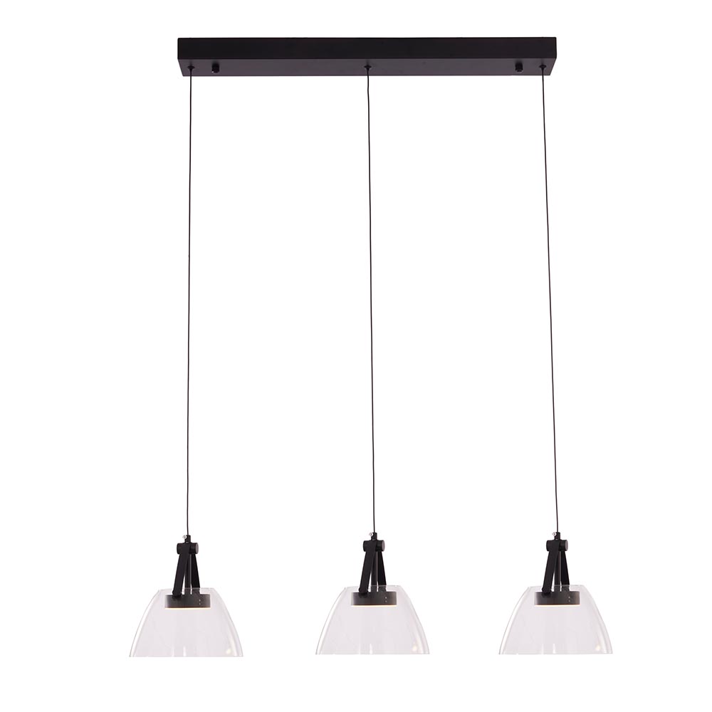 Lámpara led colgante lineal Moritz smoke con luz calida 21W