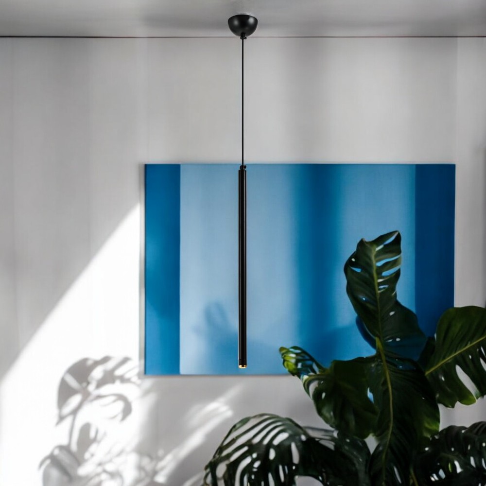 Lámpara led colgante Rain black 50cm con luz cálida